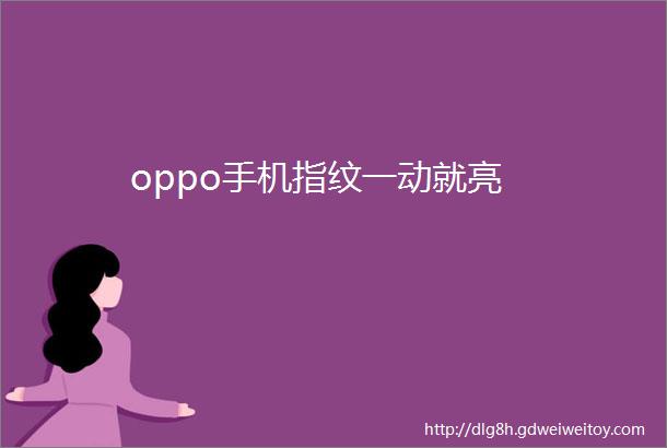 oppo手机指纹一动就亮